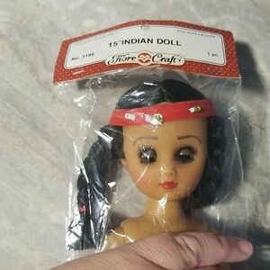 Fibre Craft 15"  Indian Doll New In Package